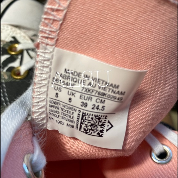 Converse Ctas High Top Storm Pink Flowers Women’s - Picture 8 of 8